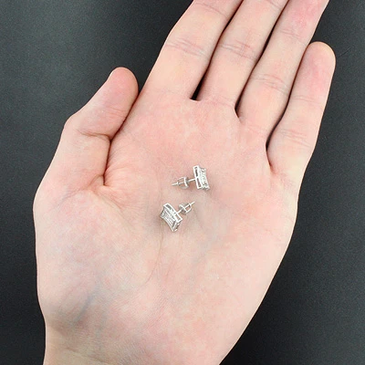 Sterling Silver Earrings With Diamonds 0.14ct 2 Sterling Silver Earrings With Diamonds 0.14ct - Image 2