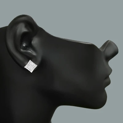 Sterling Silver Earrings With Diamonds 0.14ct 3 Sterling Silver Earrings With Diamonds 0.14ct - Image 3