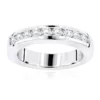 Thin 18K White Gold Round Diamond Wedding Band For Her G/VS Diamonds 0.44ct