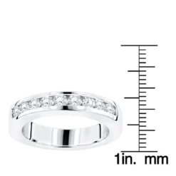 Thin 18K White Gold Round Diamond Wedding Band For Her G/VS Diamonds 0.44ct -The King Of Accessories thin 18k gold round diamond wedding band for her gvs diamonds 044ct rulerwh