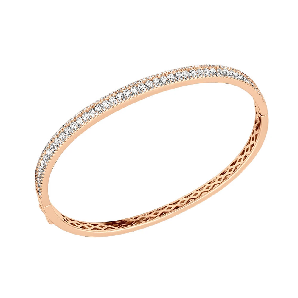 14K White Gold Thin Diamond Bangle Bracelet For Women 2.5 Carat 4 14K White Gold Thin Diamond Bangle Bracelet For Women 2.5 Carat - Image 4