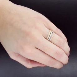 Ultra Thin Trio Stackable Diamond Ring Set 0.34ct 14K White Gold -The King Of Accessories trio stackable diamond ring set 034ct 14k gold p 49124bod