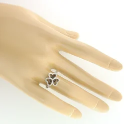 Triple Heart Ring With Black And White Diamonds 0.26ct 14K White Gold 5 Triple Heart Ring With Black And White Diamonds 0.26ct 14K White Gold -The King Of Accessories triple heart ring with black and white diamonds 026ct 14k gold 3