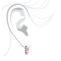 Pink Diamond Huggie Earrings Hoops 1 Carat 14K White Gold 10 Pink Diamond Huggie Earrings Hoops 1 Carat 14K White Gold -The King Of Accessories unique 1 carat pink diamond hoop earrings 14k gold small huggies 018270 body white