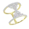 Unique 14K Yellow Gold Designer Diamond Cocktail Ring For Women 0.75ct By Luxurman