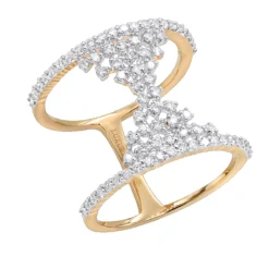 Unique 14K Yellow Gold Designer Diamond Cocktail Ring For Women 0.75ct By Luxurman -The King Of Accessories unique 14k gold designer diamond cocktail ring for women 075ct by luxurman ro
