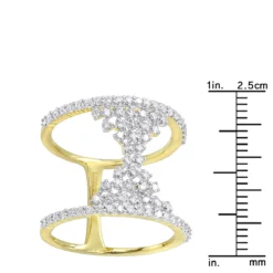 Unique 14K Yellow Gold Designer Diamond Cocktail Ring For Women 0.75ct By Luxurman -The King Of Accessories unique 14k gold designer diamond cocktail ring for women 075ct by luxurman rulerye