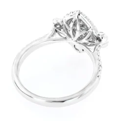 Unique 14K White Gold White Pink Diamond Ring For Women Marquise Hearts Design -The King Of Accessories unique 14k gold white pink diamond ring for women marquise hearts design back