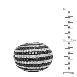 Unique 18K White Gold White & Black Diamond Cocktail Ring For Women Dome 19 Carats -The King Of Accessories unique 18k gold white black diamond cocktail ring for women dome 19 carats 804020 rulerwh