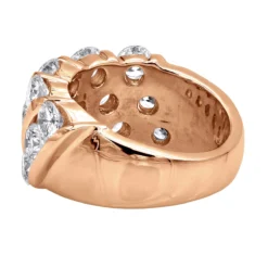 Unique 3 Carat Women's Diamond Wedding Band 18K White Gold Anniversary Ring -The King Of Accessories unique 3 carat diamond womens diamond wedding band 18k gold anniversary ring 000910 back rose