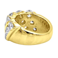 Unique 3 Carat Women's Diamond Wedding Band 18K White Gold Anniversary Ring -The King Of Accessories unique 3 carat diamond womens diamond wedding band 18k gold anniversary ring 000910 back yellow