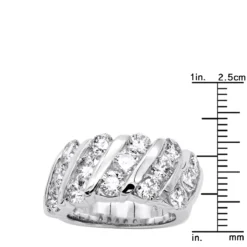 Unique 3 Carat Women's Diamond Wedding Band 18K White Gold Anniversary Ring -The King Of Accessories unique 3 carat diamond womens diamond wedding band 18k gold anniversary ring 000910 ruler white