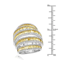 Unique 7ct Ladies White Yellow Diamond Cocktail Ring 14K White Gold By Luxurman -The King Of Accessories unique 7ct ladies white yellow diamond cocktail ring 14k gold by luxurman rulerwh