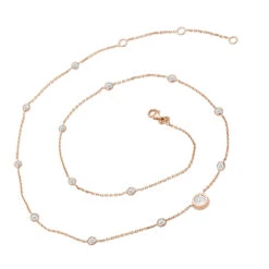 Unique Diamonds By The Yard Necklace 14K Yellow Gold 1.8 Carats Adjustable Length 13 Unique Diamonds By The Yard Necklace 14K Yellow Gold 1.8 Carats Adjustable Length -The King Of Accessories unique diamonds by the yard necklace in 14k gold 18 carats adjustable length 000997 back rose