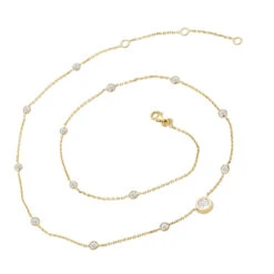 Unique Diamonds By The Yard Necklace 14K Yellow Gold 1.8 Carats Adjustable Length 12 Unique Diamonds By The Yard Necklace 14K Yellow Gold 1.8 Carats Adjustable Length -The King Of Accessories unique diamonds by the yard necklace in 14k gold 18 carats adjustable length 000997 back yellow