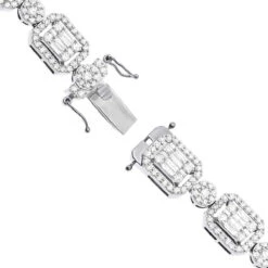 Unique Diamond Necklace For Women 10K Yellow Gold 17 Carats -The King Of Accessories unique ladies diamond necklace 14k gold 17 carats baguette round diamonds clasp white