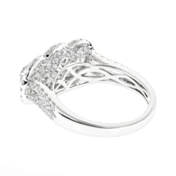 Unique Luxurman Double Halo Cluster Diamond Engagement Ring 1.6ct 14K White Gold -The King Of Accessories unique luxurman double halo cluster diamond engagement ring 16ct 14k gold backwh