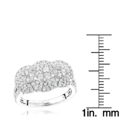 Unique Luxurman Double Halo Cluster Diamond Engagement Ring 1.6ct 14K White Gold -The King Of Accessories unique luxurman double halo cluster diamond engagement ring 16ct 14k gold rulerwh