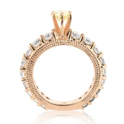 Unique White & Fancy Yellow Diamond Engagement Ring 18K Rose Gold 2.26ct -The King Of Accessories unique white fancy yellow diamond engagement ring 18k rose gold 226ct 4