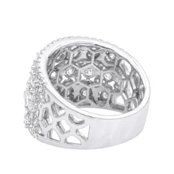 Unique Wide Diamond Ladies Ring Band 2.75ct 14K White Gold By Luxurman -The King Of Accessories unique wide diamond ladies ring band 275ct in 14k gold by luxurman backwh