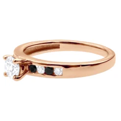 White And Black Diamond Engagement Ring 0.74ct 14K White Gold -The King Of Accessories white and black diamond engagement ring 074ct 14k gold p 50192 backro