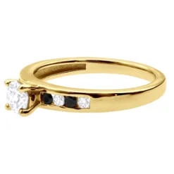White And Black Diamond Engagement Ring 0.74ct 14K White Gold -The King Of Accessories white and black diamond engagement ring 074ct 14k gold p 50192 backye