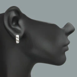 White And Champaign Diamond Hoop Huggie Earrings 0.47ct 14K White Gold 5 White And Champaign Diamond Hoop Huggie Earrings 0.47ct 14K White Gold -The King Of Accessories white brown diamond hoop huggie earrings 047ct 14k gold p 48392bod