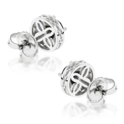 White Pink And Black Diamond Stud Earrings 2.2ct 14K White Gold 9 White Pink And Black Diamond Stud Earrings 2.2ct 14K White Gold -The King Of Accessories white pink and black diamond stud earrings 22ct 14k gold backwh