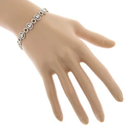Women's 14K White Gold Designer Diamond Heart Bracelet 4.35ct 11 Women's 14K White Gold Designer Diamond Heart Bracelet 4.35ct -The King Of Accessories womens 14k gold designer diamond heart bracelet 435ct p 6482 bodwh