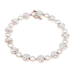 Women's 14K White Gold Designer Diamond Heart Bracelet 4.35ct 9 Women's 14K White Gold Designer Diamond Heart Bracelet 4.35ct -The King Of Accessories womens 14k gold designer diamond heart bracelet 435ct p 6482 ro
