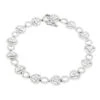 Women's 14K White Gold Designer Diamond Heart Bracelet 4.35ct
