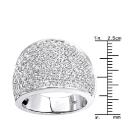 Women's 14K White Gold Pave Diamond Fashion Ring 3.6ct Wedding Band -The King Of Accessories womens 14k gold pave diamond fashion ring 36ct wedding band rulerwh