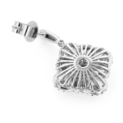 Women's Flower Diamond Dangle Earrings 1.8ct 14K White Gold -The King Of Accessories womens flower diamond dangle earrings 18ct 14k gold backwh