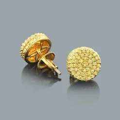 Yellow Diamond Earrings 0.4ct Gold Plated Sterling Silver Studs
