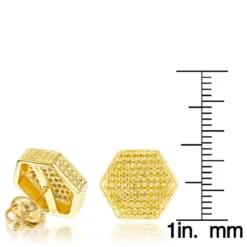 Large Yellow Diamond Earrings 0.75ct Sterling Silver -The King Of Accessories yellow diamond earrings 075ct sterling silver p 44735 ruler